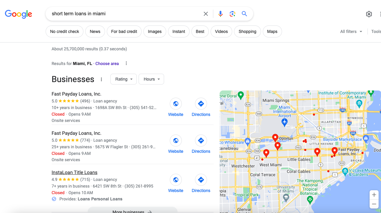 Local SEO for short-term loan companies
